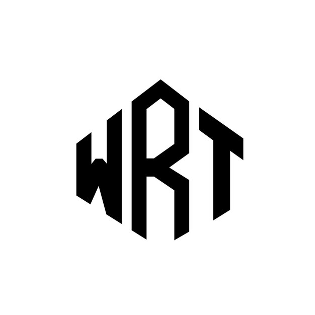 Diseño de logotipo de letra WRT con forma de polígono WRT polígono y forma de cubo diseño de logotipo WRT hexágono patrón de logotipo vectorial colores blanco y negro WRT monograma negocio y logotipo de bienes raíces