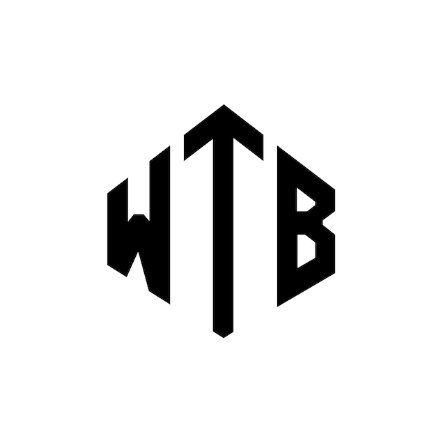 Diseño de logotipo de letra WTB con forma de polígono WTB poligono y forma de cubo diseño de logotipo WTB hexágono plantilla de logotipo vectorial colores blanco y negro WTB monograma logotipo de negocios y bienes raíces