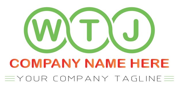 Diseño de logotipo de letra WTJ