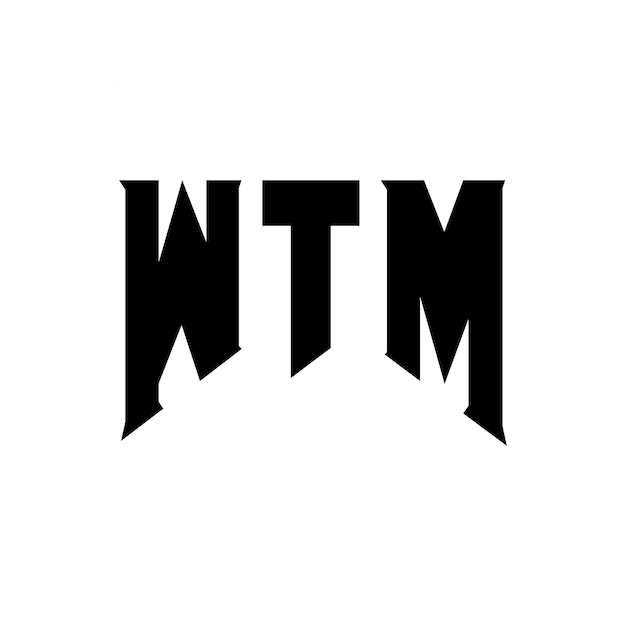 Diseño de logotipo de letra WTM para una empresa de tecnología Diseño del logotipo WTM Combinación de colores blanco y negro WTM Logotipo WTM Vector WTM Diseño del icono WTM Alfabeto WTM Tipo de logotipo