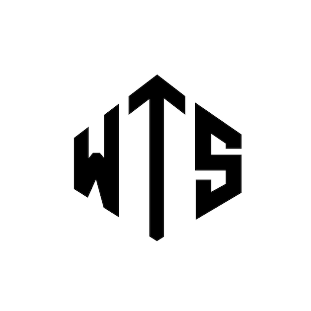 Diseño de logotipo de letra WTS con forma de polígono WTS poligono y forma de cubo diseño de logotipo WTS hexágono patrón de logotipo vectorial colores blanco y negro WTS monograma logotipo de negocios y bienes raíces