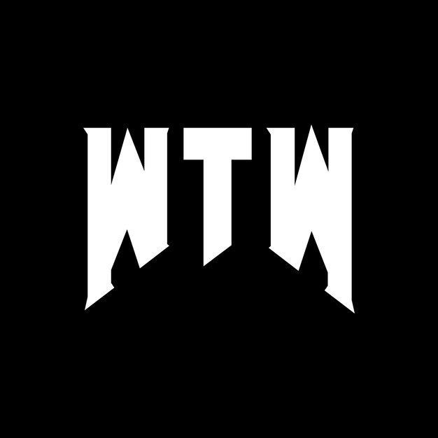 Diseño de logotipo de letra WTW para una empresa de tecnología Diseño del logotipo WTW Combinación de colores blanco y negro Logo WTW Vector WTW Diseño del icono WTW Alfabeto WTW Tipo WTW