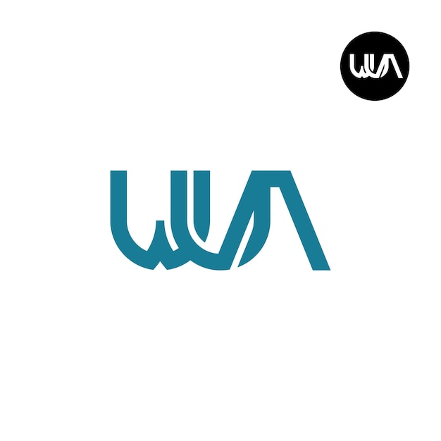 Diseño del logotipo de la letra WUA Monogram