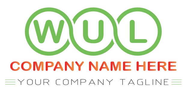 Diseño de logotipo de letra WUL
