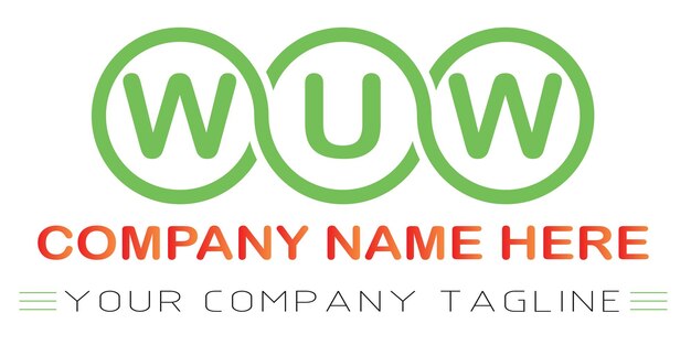 Diseño de logotipo de letra WUW