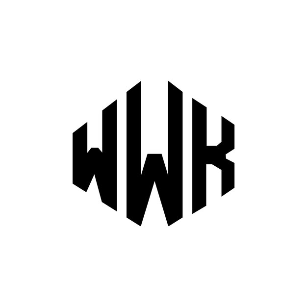 Diseño del logotipo de la letra WWK con forma de polígono WWK poligono y forma de cubo diseño del logotipo del vector de hexágono WWK plantilla de logotipo de colores blanco y negro WWK monograma de negocios y logotipo de bienes raíces