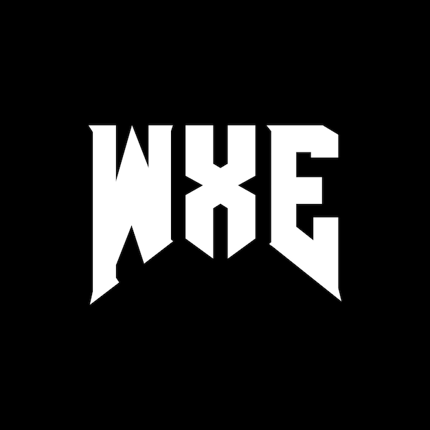 Diseño de logotipo de letra WXE para una empresa de tecnología Diseño de Logotipo WXE combinación de colores blanco y negro WXE logotipo Vector WXE diseño WXE icono WXE alfabeto WXE tipografía diseño de logotipo