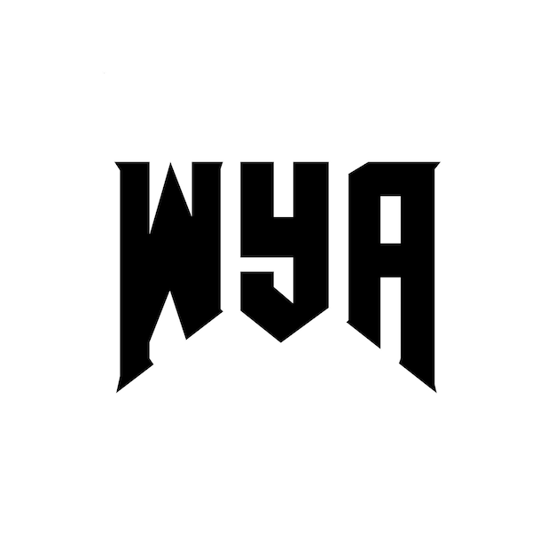 Diseño de logotipo de letra WYA para la compañía de tecnología Diseño de Logotipo WYA combinación de colores blanco y negro WYA logotipo WYA vector WYA diseño Icono WYA alfabeto WYA tipografía Diseño de logos WYA