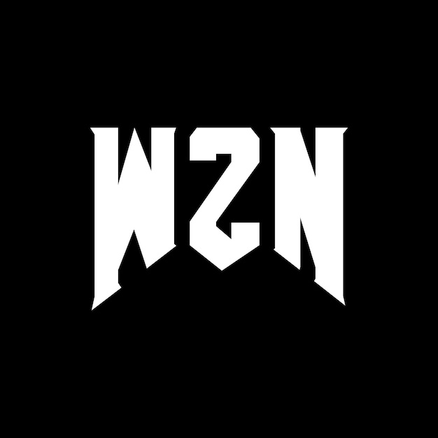 Diseño de logotipo de letra WZN para una empresa de tecnología Diseño del logotipo WZN combinación de colores blanco y negro WZN logotipo Vector WZN diseño WZN icono WZN alfabeto WZN tipografía diseño del logotipo