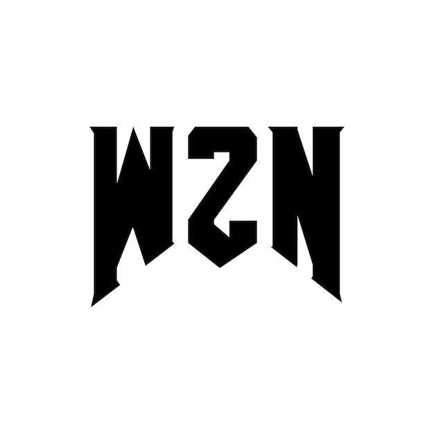 Diseño de logotipo de letra WZN para una empresa de tecnología Diseño del logotipo WZN combinación de colores blanco y negro WZN logotipo Vector WZN diseño WZN icono WZN alfabeto WZN tipografía diseño del logotipo