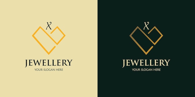Diseño de logotipo letra x diamante