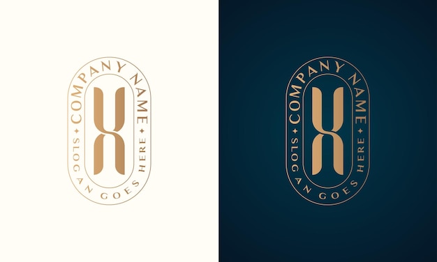 Diseño de logotipo de letra x elegante de identidad corporativa de lujo premium abstracto