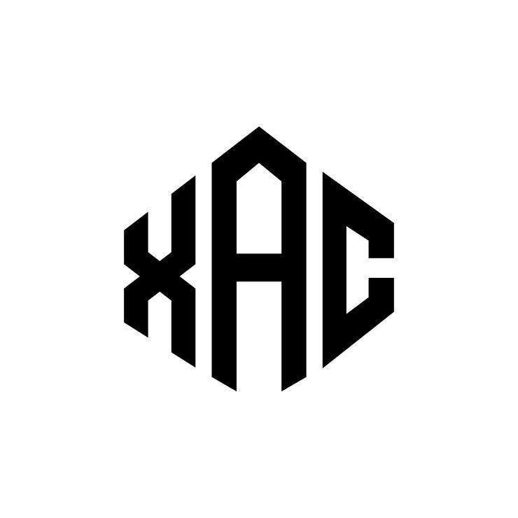 Vector diseño del logotipo de la letra xac con forma de polígono xac diseño del logotipo en forma de póligono y cubo xac plantilla del logotipo vectorial hexágono de colores blanco y negro xac monograma de negocios y logotipo inmobiliario