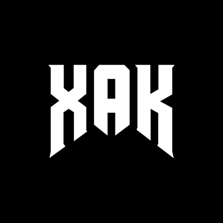 Vector diseño de logotipo de letra xak para la compañía de tecnología xak diseño de logotipo combinación de colores blanco y negro xak logotipo xak vector xak diseño xak icono xak alfabeto xak tipografía diseño del logotipo
