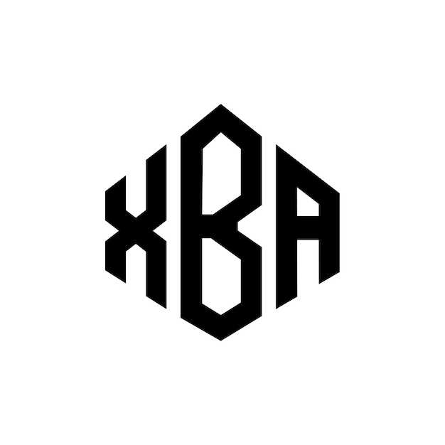 Diseño del logotipo de la letra XBA con forma de polígono XBA diseño del logotipo en forma de póligono y cubo XBA hexágono plantilla del logotipo vectorial colores blanco y negro XBA monograma logotipo de negocios e inmobiliario
