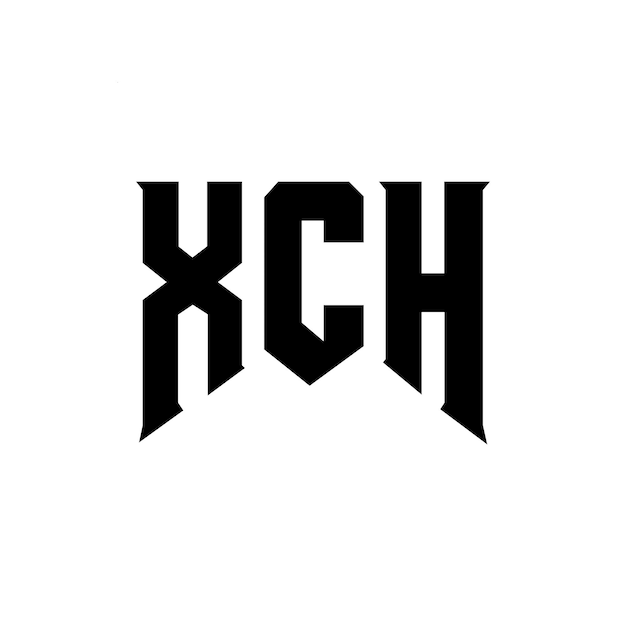 Diseño de logotipo de letra XCH para la compañía de tecnología XCH diseño de logotipo combinación de colores blanco y negro XCH logotipo XCH vector XCH diseño icono XCH alfabeto XCH tipografía diseño de logotip