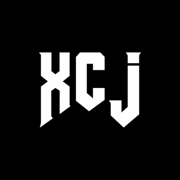 Diseño de logotipo de letra XCJ para la compañía de tecnología XCJ diseño de logotipo combinación de colores blanco y negro XCJ logotipo XCJ vector XCJ diseños de logotipo icono XCJ alfabeto XCJ tipografía