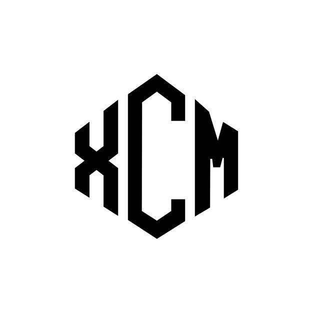 Diseño del logotipo de la letra XCM con forma de polígono XCM diseño del logotipo en forma de póligono y cubo XCM hexágono modelo de logotipo vectorial colores blanco y negro XCM monograma logotipo de negocios e inmobiliario