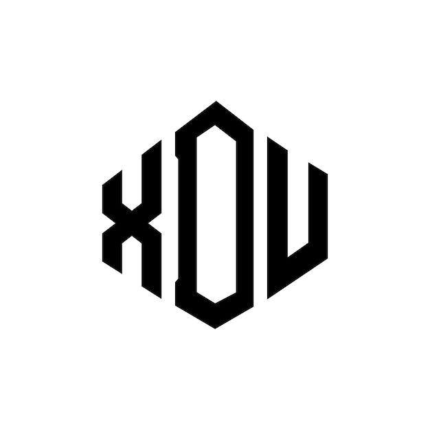 Diseño del logotipo de la letra XDU con forma de polígono XDU diseño del logotipo en forma de póligono y cubo XDU plantilla de logotipo vectorial hexágono colores blanco y negro XDU monograma de negocios y logotipo de bienes raíces