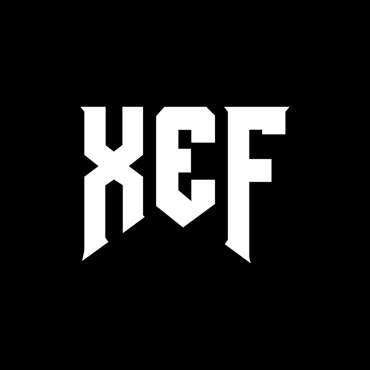 Vector diseño de logotipo de letra xef para una empresa de tecnología xef diseño de logotipo combinación de colores blanco y negro xef logotipo xef vector xef diseño del icono xef alfabeto xef tipografía diseño del logotipo