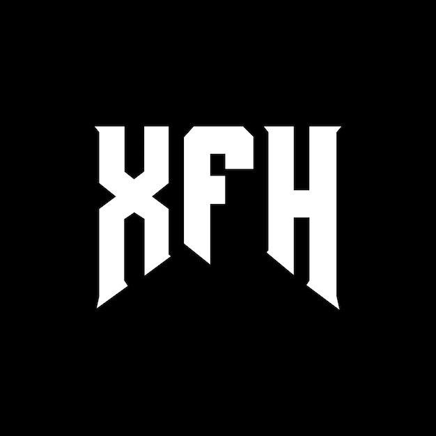 Diseño de logotipo de letra XFH para una empresa de tecnología Diseño de Logotipo XFH combinación de colores blanco y negro XFH logotipo Vector XFH diseño Icono XFH alfabeto XFH tipografía diseño de logotipo