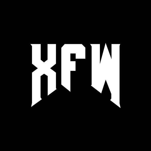 Diseño de logotipo de letra XFW para una empresa de tecnología Diseño de Logotipo XFW combinación de colores blanco y negro XFW diseño de logotipo vectorial XFW icono XFW alfabeto XFW tipografía