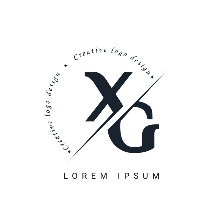 Vector diseño del logotipo de la letra xg con un corte creativo diseño creativo del logotipo