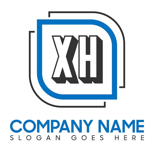 Diseño del logotipo de la letra XH Diseño de las letras XH Logotipo de las iniciales creativas letra Monograma logotipo XH