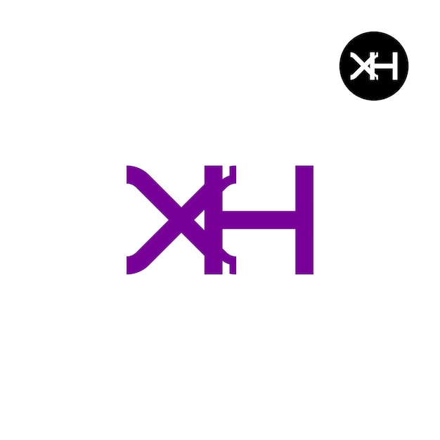 Diseño del logotipo de la letra XH Monograma