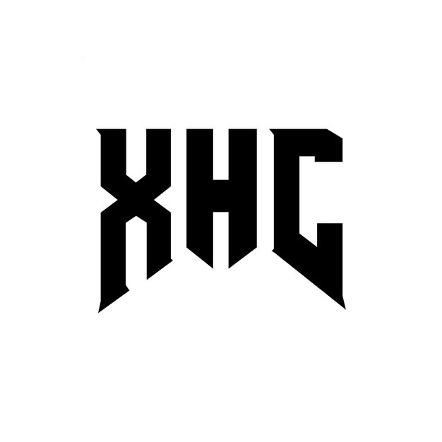Diseño de logotipo de letra XHC para la compañía de tecnología XHC diseño de logotipo combinación de colores blanco y negro XHC logotipo XHC vector XHC diseño icono XHC alfabeto XHC tipografía diseño de logotip