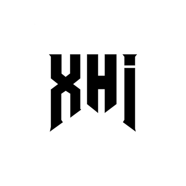 Diseño de logotipo de letra XHI para la compañía de tecnología XHI diseño de logotipo combinación de colores blanco y negro XHI logotipo XHI vector XHI diseño del icono XHI alfabeto XHI tipografía diseño del logotipo