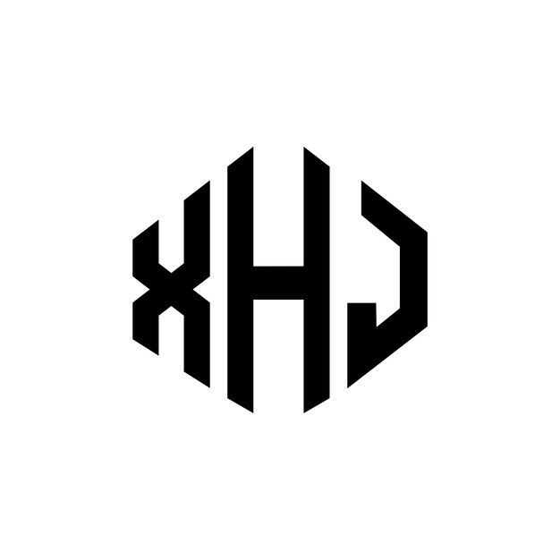Diseño de logotipo de letra XHJ con forma de polígono XHJ polígono y forma de cubo diseño de logotipo XHJ hexágono patrón de logotipo vectorial colores blanco y negro XHJ monograma logotipo de negocios e inmobiliario