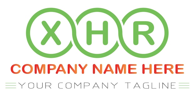Diseño de logotipo de letra XHR