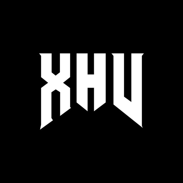 Diseño de logotipo de letra XHV para una empresa de tecnología Diseño del logotipo XHV combinación de colores blanco y negro XHV logotipo Vector XHV diseño XHV icono XHV alfabeto XHV tipografía diseño del logotipo