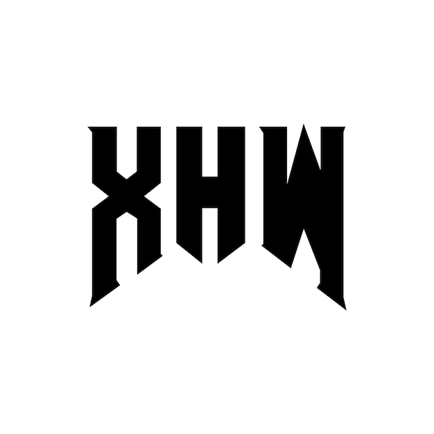 Diseño de logotipo de letra XHW para una empresa de tecnología Diseño de Logotipo XHW combinación de colores blanco y negro XHW logotipo Vector XHW diseño Icono XHW alfabeto XHW tipografía diseño de logotipo