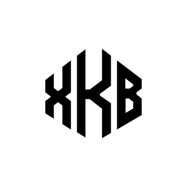 Diseño de logotipo de letra XKB con forma de polígono XKB poligono y forma de cubo diseño de logotipo XKB hexágono patrón de logotipo vectorial colores blanco y negro XKB monograma logotipo de negocios e inmobiliario