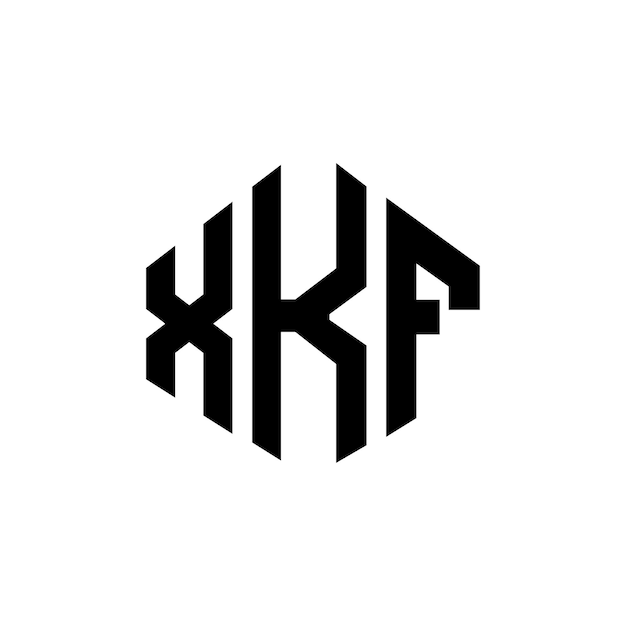 Diseño de logotipo de letra XKF con forma de polígono XKF polígono y forma de cubo diseño de logotipo XKF hexágono patrón de logotipo vectorial colores blanco y negro XKF monograma logotipo de negocios e inmobiliario