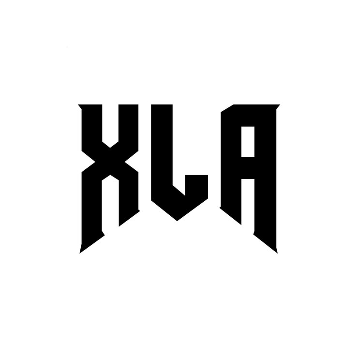 Vector diseño de logotipo de letra xla para la compañía de tecnología xla diseño de logotipo negro y blanco combinación de colores xla logotipo xla vector xla diseño xla icono xla alfabeto xla tipografía diseño del logotipo