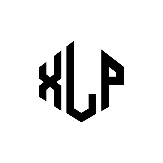 Diseño de logotipo de letra XLP con forma de polígono XLP polígono y forma de cubo diseño de logotipo vectorial de hexágono XLP plantilla de logotipo colores blanco y negro XLP monograma de negocios y logotipo de bienes raíces