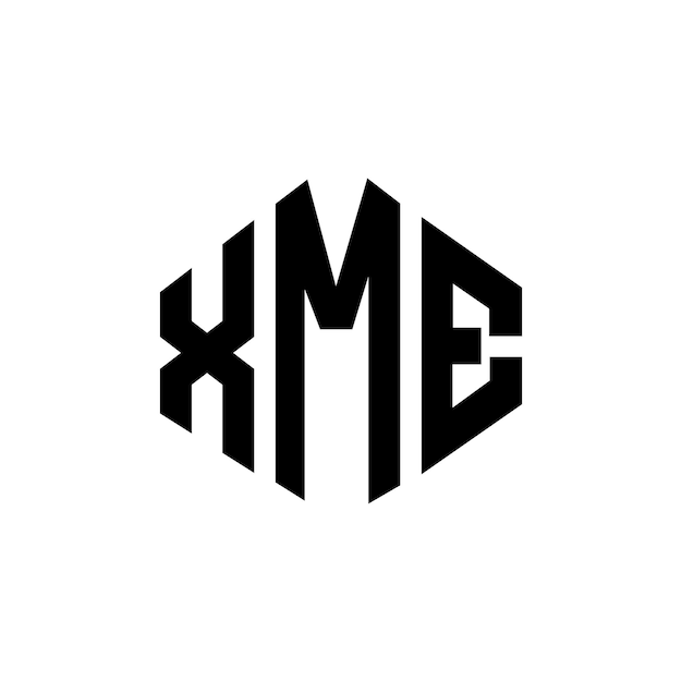 Diseño del logotipo de la letra XME con forma de polígono XME polígono y forma de cubo diseño del logotipo del vector hexágono XME plantilla del logotipo colores blanco y negro XME monograma de negocios y logotipo de bienes raíces