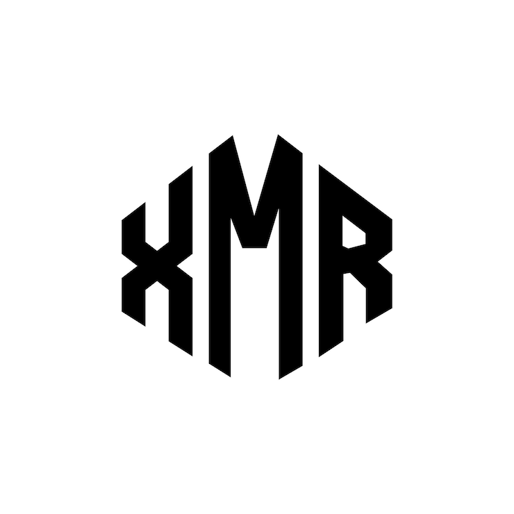Vector diseño del logotipo de la letra xmr con forma de polígono xmr diseño del logotipo en forma de póligono y cubo xmr hexágono modelo de logotipo vectorial colores blanco y negro xmr monograma logotipo de negocios y bienes raíces