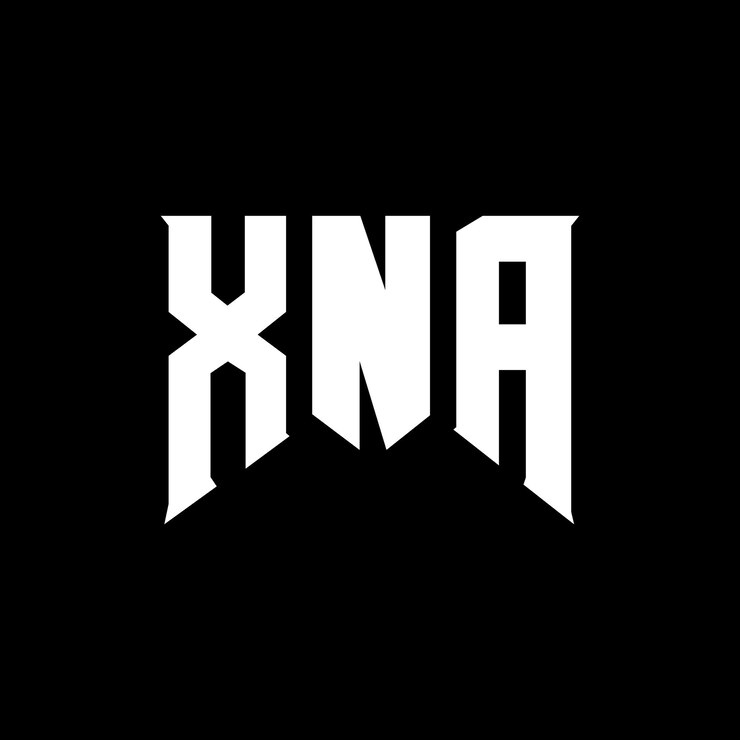 Vector diseño de logotipo de letra xna para la compañía de tecnología diseño de logotipo xna combinación de colores blanco y negro xna logotipo xna vector xna diseño icono xna alfabeto xna tipografía diseño de logotipo