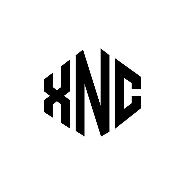 Diseño de logotipo de letra XNC con forma de polígono XNC polígono y forma de cubo diseño de logotipo vectorial de hexágono XNC plantilla de logotipo colores blanco y negro XNC monograma de negocios y logotipo de bienes raíces