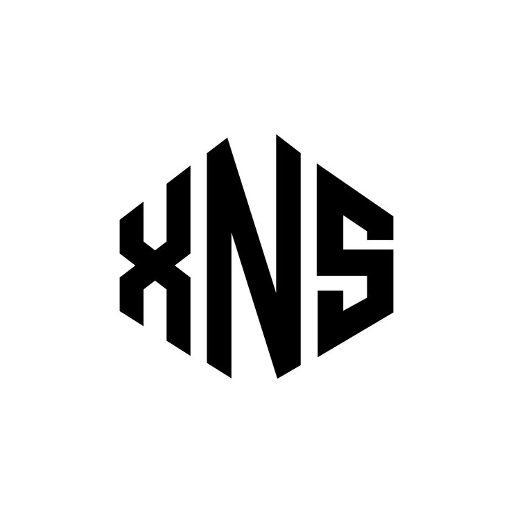 Vector diseño del logotipo de la letra xns con forma de polígono xns diseño del logotipo en forma de póligono y cubo xns hexágono modelo de logotipo vectorial colores blanco y negro xns monograma logotipo de negocios y bienes raíces