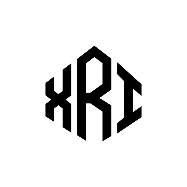 Diseño de logotipo de letra XRI con forma de polígono XRI polígono y forma de cubo diseño de logotipo vectorial de hexágono XRI plantilla de logotipo colores blanco y negro XRI monograma logotipo de negocios y bienes raíces