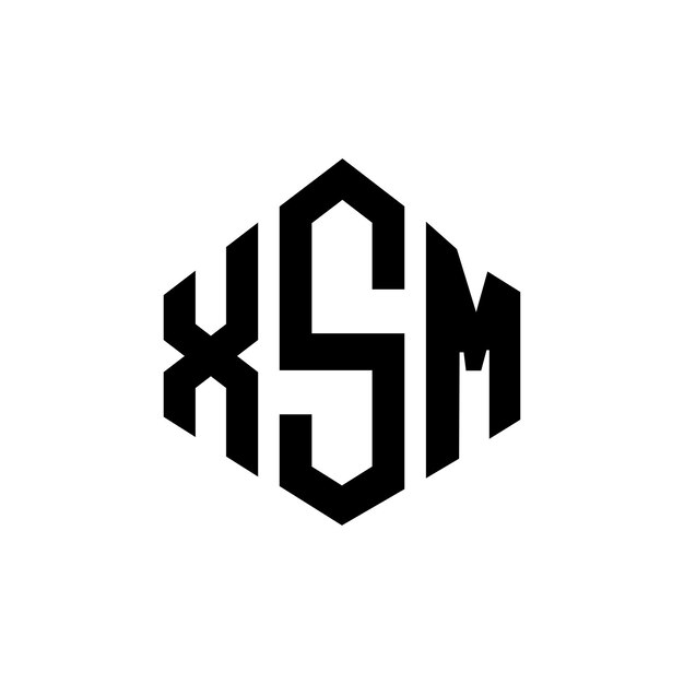 Diseño de logotipo de letra XSM con forma de polígono XSM polígono y forma de cubo diseño de logotipo XSM hexágono patrón de logotipo vectorial colores blanco y negro XSM monograma logotipo de negocios y bienes raíces