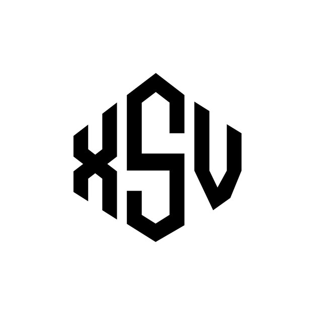 Diseño de logotipo de letra XSV con forma de polígono XSV polígono y forma de cubo diseño de logotipo vectorial XSV hexágono plantilla de logotipo colores blanco y negro XSV monograma de negocios y logotipo de bienes raíces