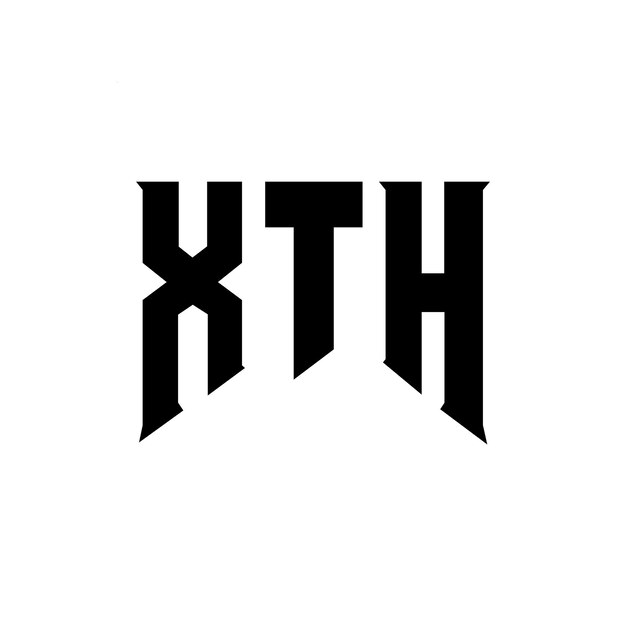 Diseño de logotipo de letra XTH para la compañía de tecnología XTH diseño de logotipo combinación de colores blanco y negro XTH logotipo XTH vector XTH diseño XTH icono XTH alfabeto XTH tipografía diseño de logotip