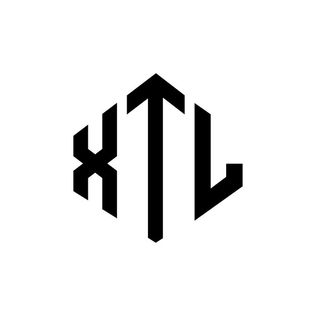 Diseño de logotipo de letra XTL con forma de polígono XTL polígono y forma de cubo diseño de logotipo XTL hexágono patrón de logotipo vectorial colores blanco y negro XTL monograma de negocios y logotipo de bienes raíces