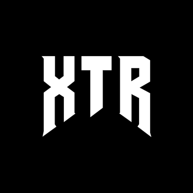 Diseño de logotipo de letra XTR para la compañía de tecnología XTR diseño de logotipo combinación de colores blanco y negro XTR logotipo XTR vector XTR diseño XTR icono XTR alfabeto XTR tipografía diseño del logotipo